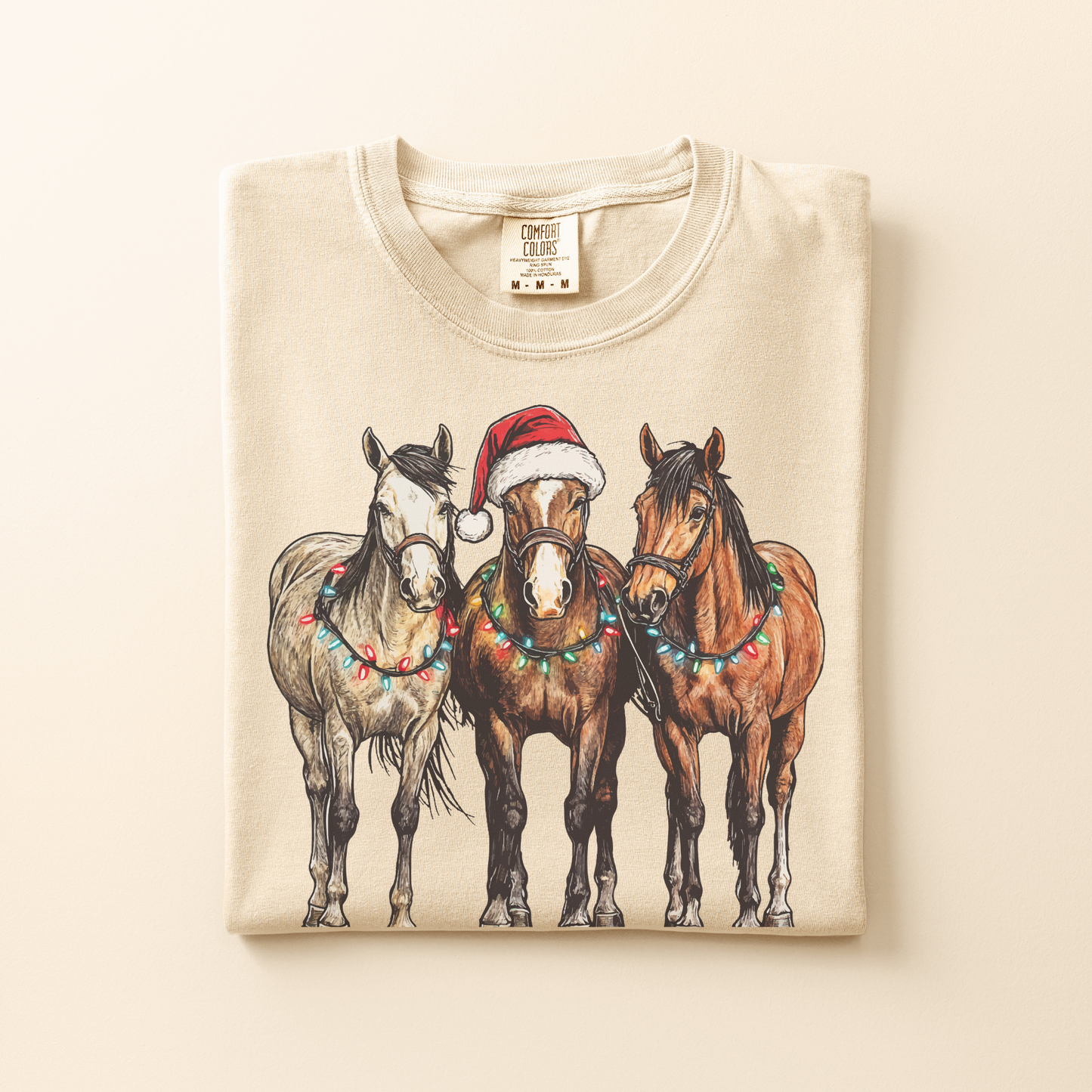 Christmas Horses | Christmas Cowgirl | T-shirt