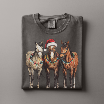 Christmas Horses | Christmas Cowgirl | T-shirt