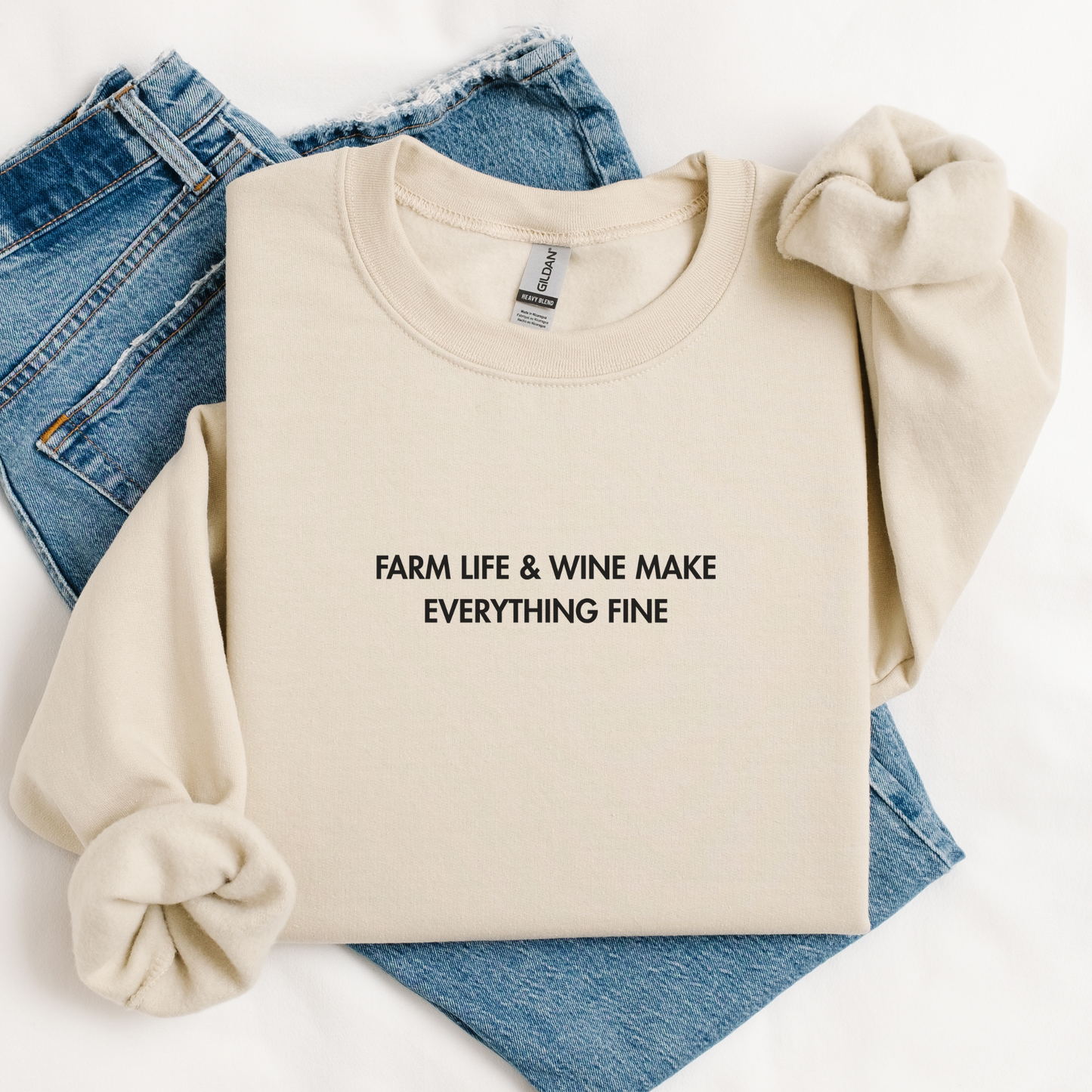 Farm Life & Wine | Embroidered Sweatshirt | Unisex