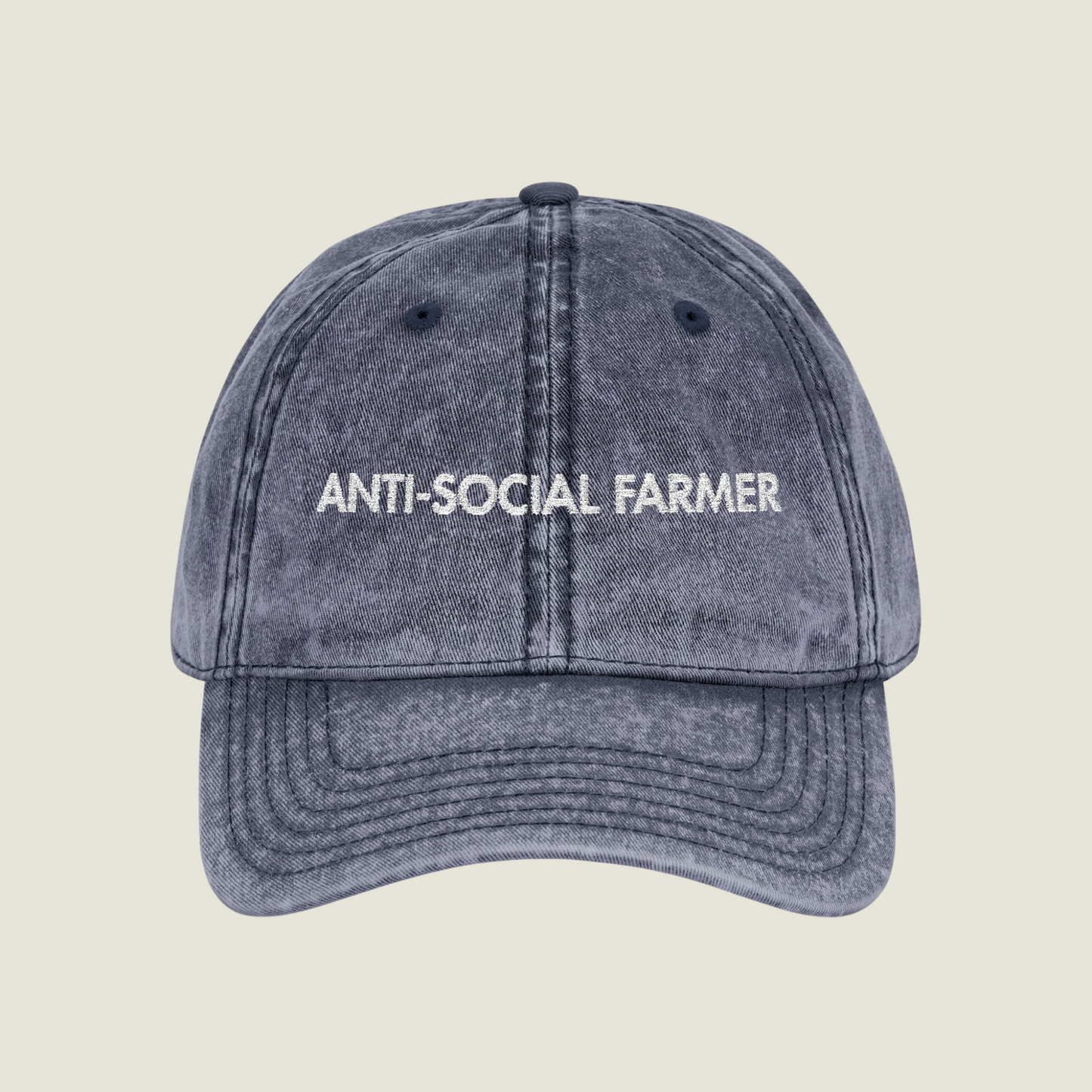 Vintage Embroidery Cap | Anti-Social Farmer | Unisex