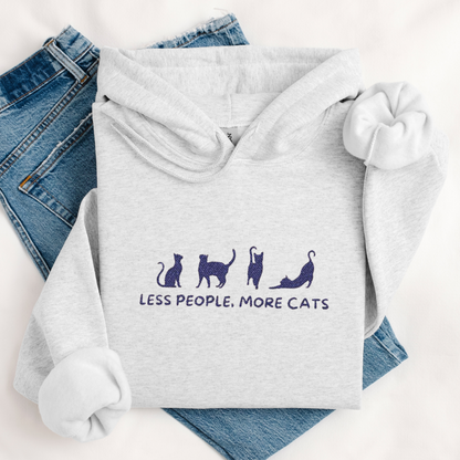 Less People, More Cats | Embroidery Hoodie | Unisex