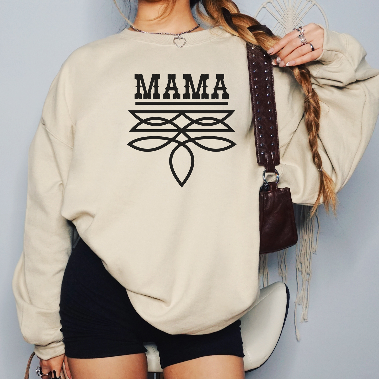 Mama Sweater | Boot Stitch Text | Sweatshirt
