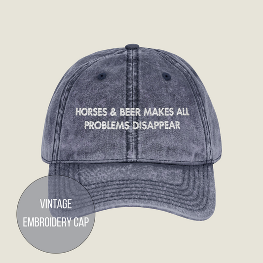 Vintage Embroidery Cap | Horses & Beer | Unisex