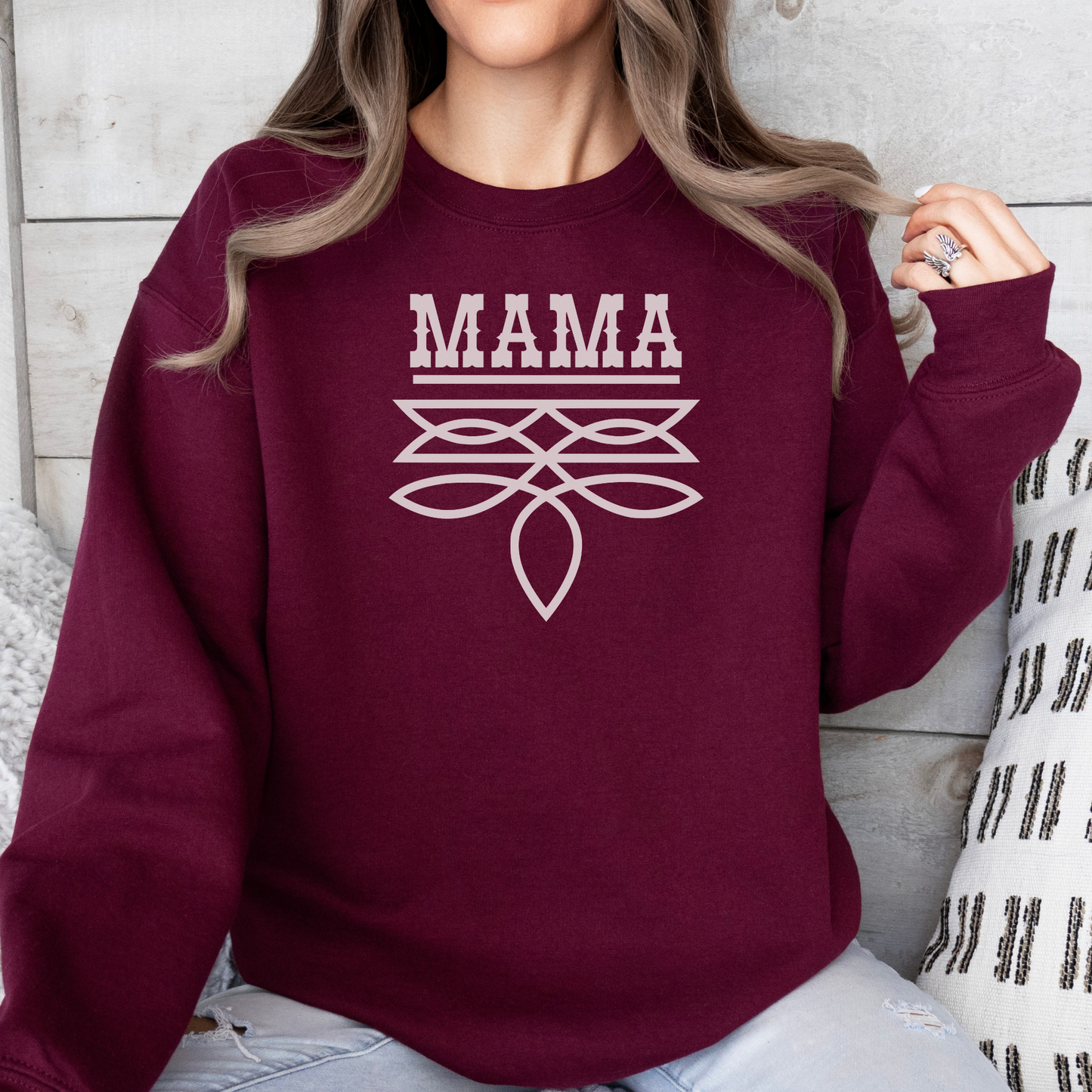 Mama Sweater | Boot Stitch Text | Sweatshirt