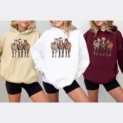 Christmas Horses | Christmas Cowgirl | Hoodie