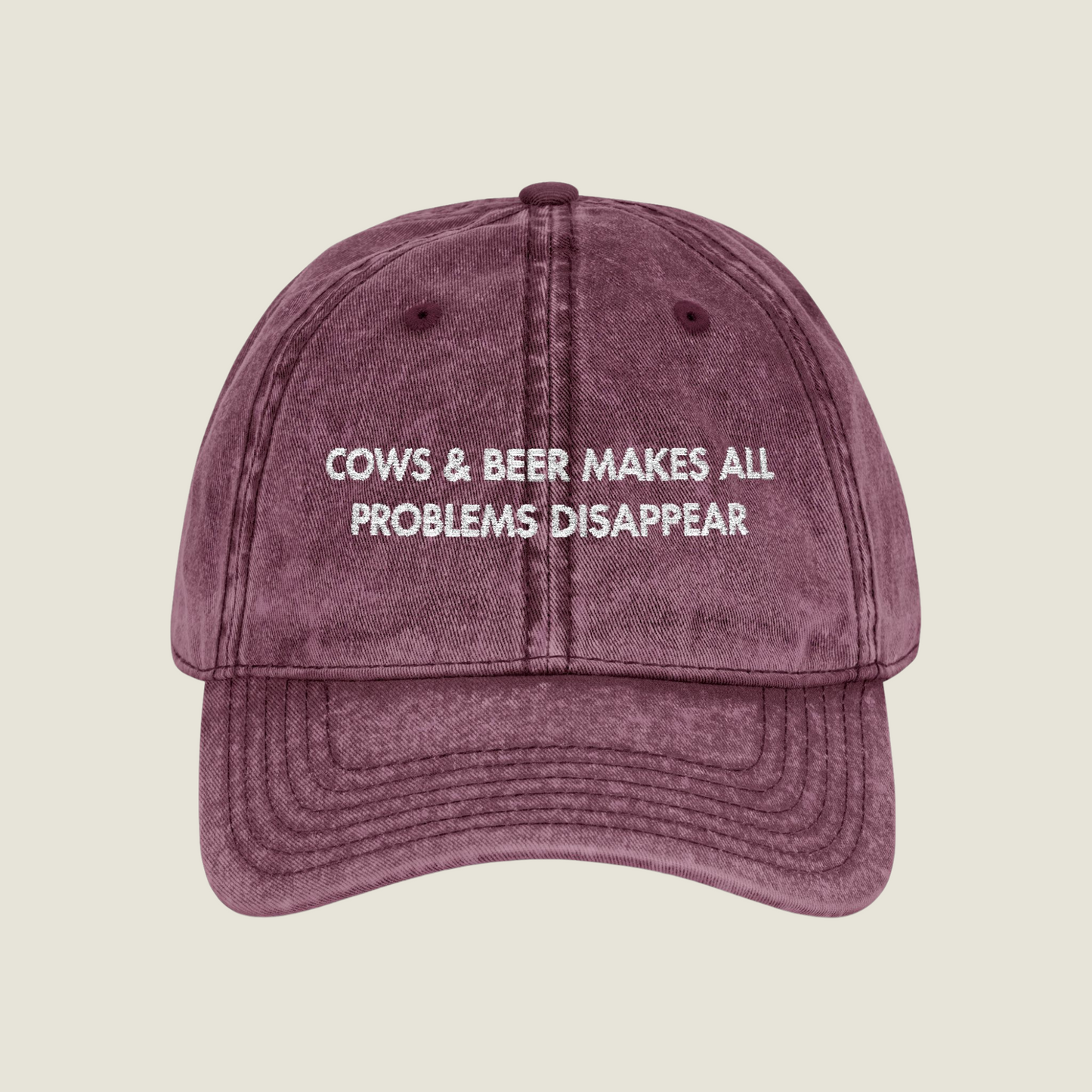 Vintage Embroidery Cap | Cows & Beer | Unisex