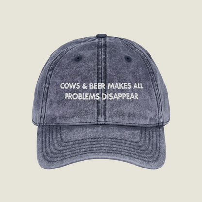 Vintage Embroidery Cap | Cows & Beer | Unisex