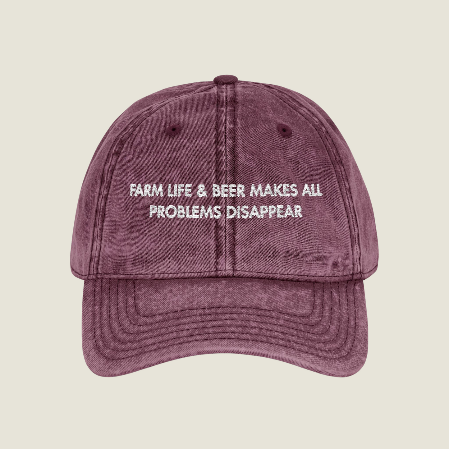 Vintage Embroidery Cap | Farm Life & Beer | Unisex
