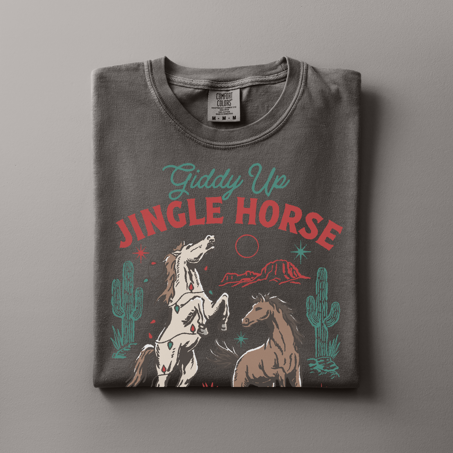 Giddy Up Jingle Horse | Christmas Cowgirl | T-shirt