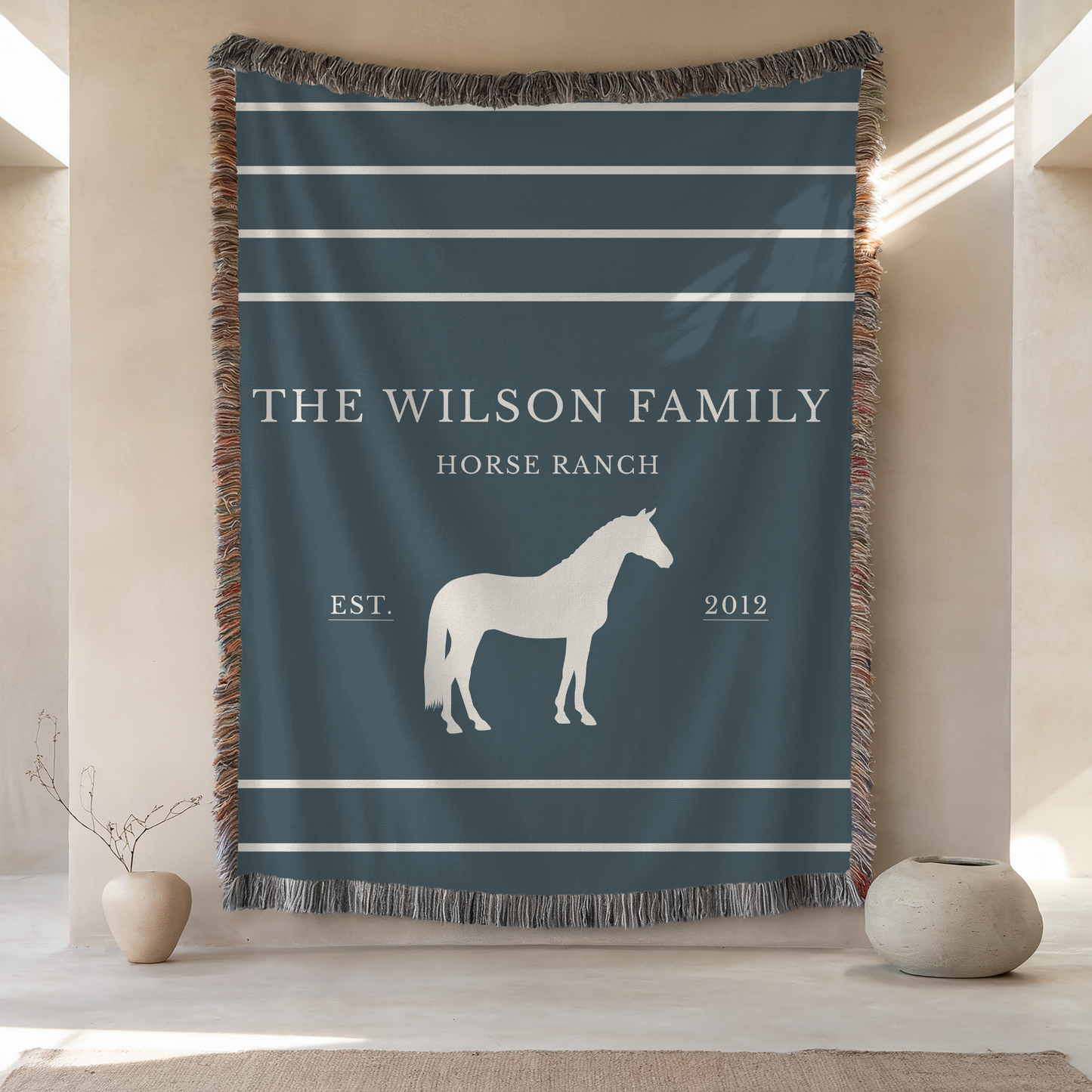 Personalized Woven Blanket | Dark Horse