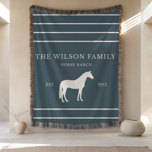 Personalized Woven Blanket | Dark Horse