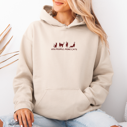 Less People, More Cats | Embroidery Hoodie | Unisex