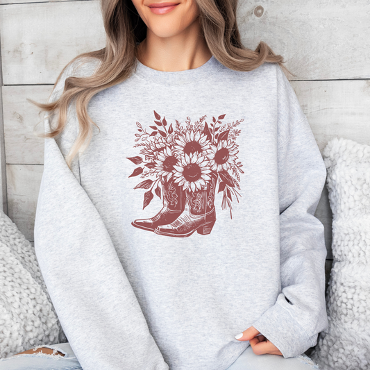 Sunflower Boots | Vintage Cowgirl | Sweatshirt