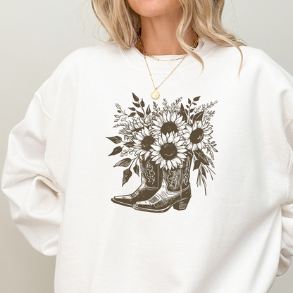 Sunflower Boots | Vintage Cowgirl | Sweatshirt