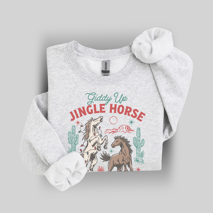 Giddy Up Jingle Horse | Christmas Cowgirl | Sweatshirt