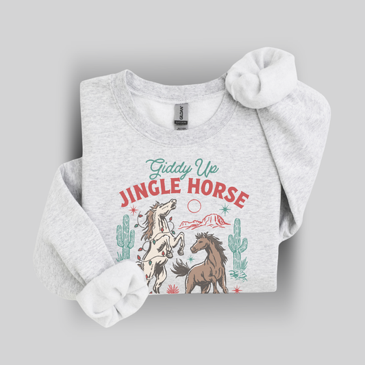 Giddy Up Jingle Horse | Christmas Cowgirl | Sweatshirt