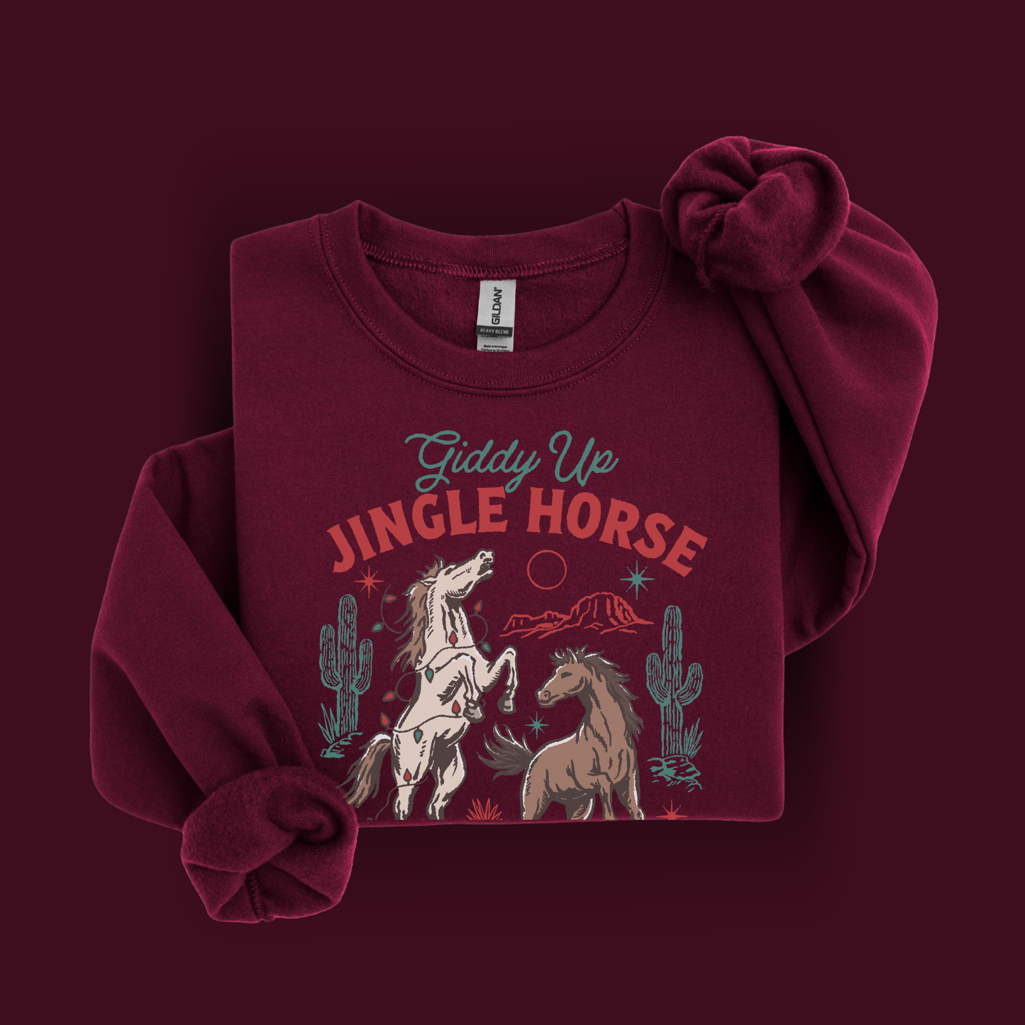 Giddy Up Jingle Horse | Christmas Cowgirl | Sweatshirt