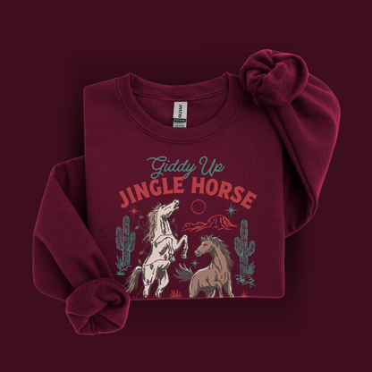 Giddy Up Jingle Horse | Christmas Cowgirl | Sweatshirt