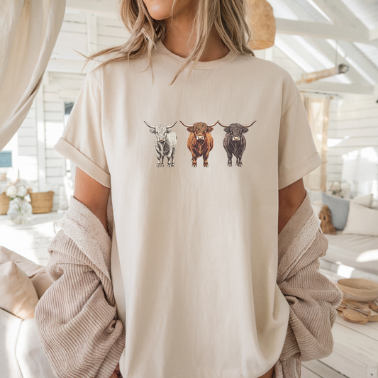 Highland Cows T-shirt | Famous Trios | Unisex