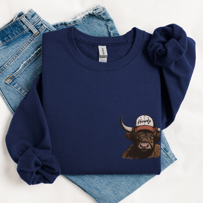 Howdy Cow | Vintage Cowgirl | Sweatshirt