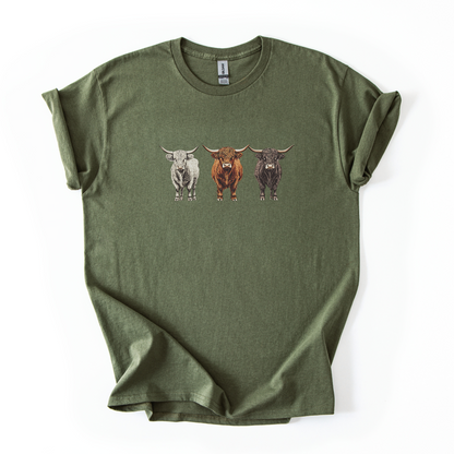 Highland Cows T-shirt | Famous Trios | Unisex