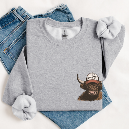 Howdy Cow | Vintage Cowgirl | Sweatshirt