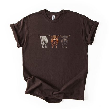 Highland Cows T-shirt | Famous Trios | Unisex