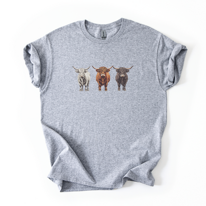 Highland Cows T-shirt | Famous Trios | Unisex