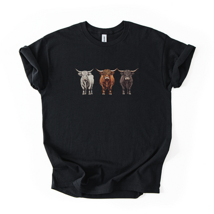 Highland Cows T-shirt | Famous Trios | Unisex