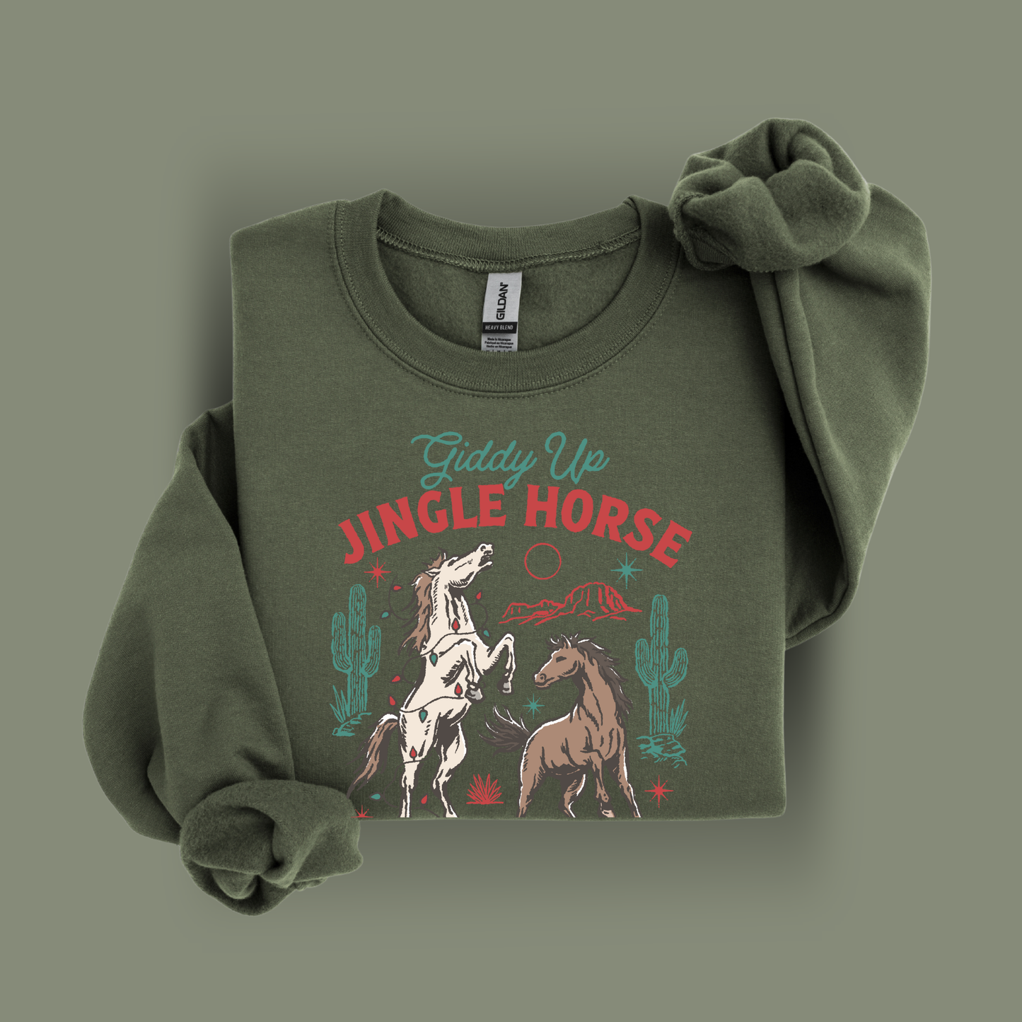 Giddy Up Jingle Horse | Christmas Cowgirl | Sweatshirt