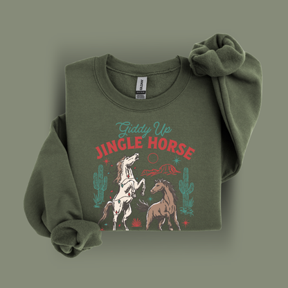 Giddy Up Jingle Horse | Christmas Cowgirl | Sweatshirt