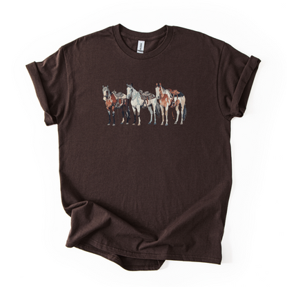 Western Horses T-shirt | Famous Trios | Unisex