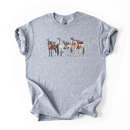 Western Horses T-shirt | Famous Trios | Unisex