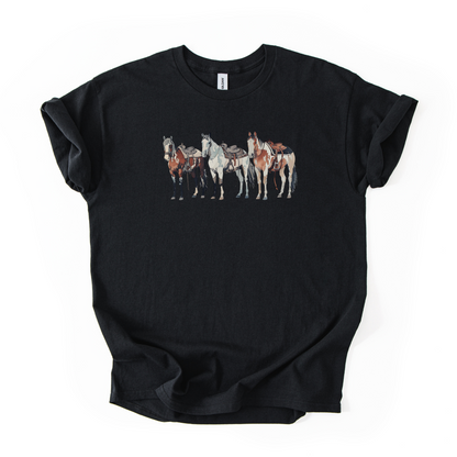 Western Horses T-shirt | Famous Trios | Unisex