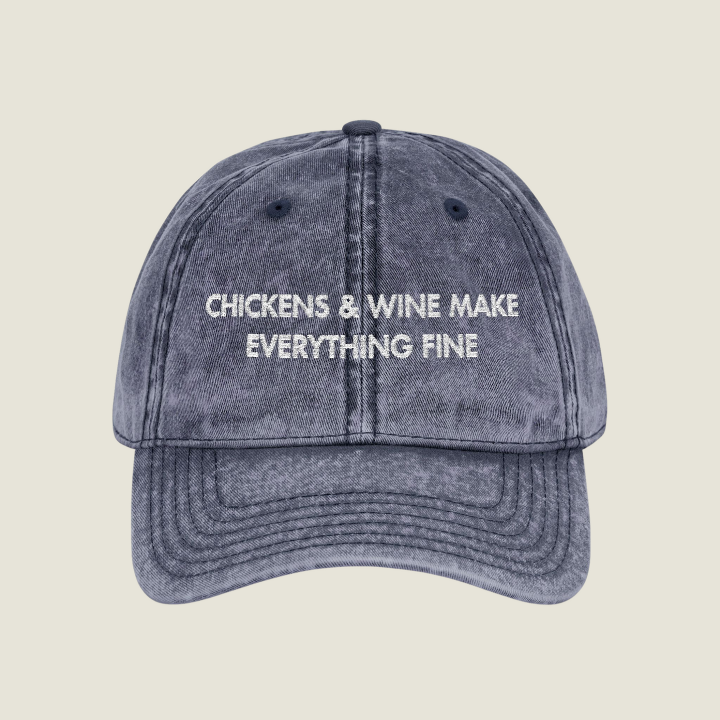 Vintage Embroidery Cap | Chickens & Wine | Unisex