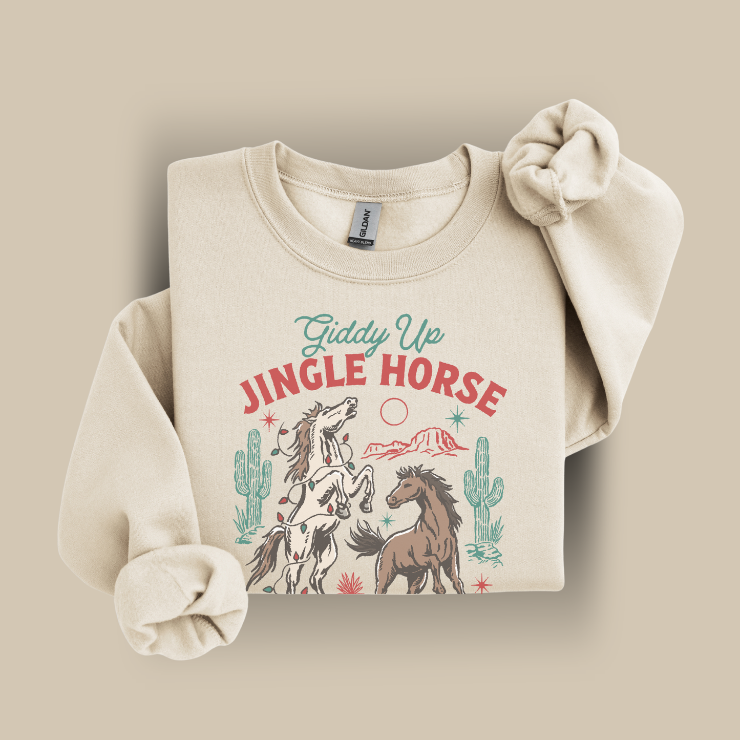 Giddy Up Jingle Horse | Christmas Cowgirl | Sweatshirt